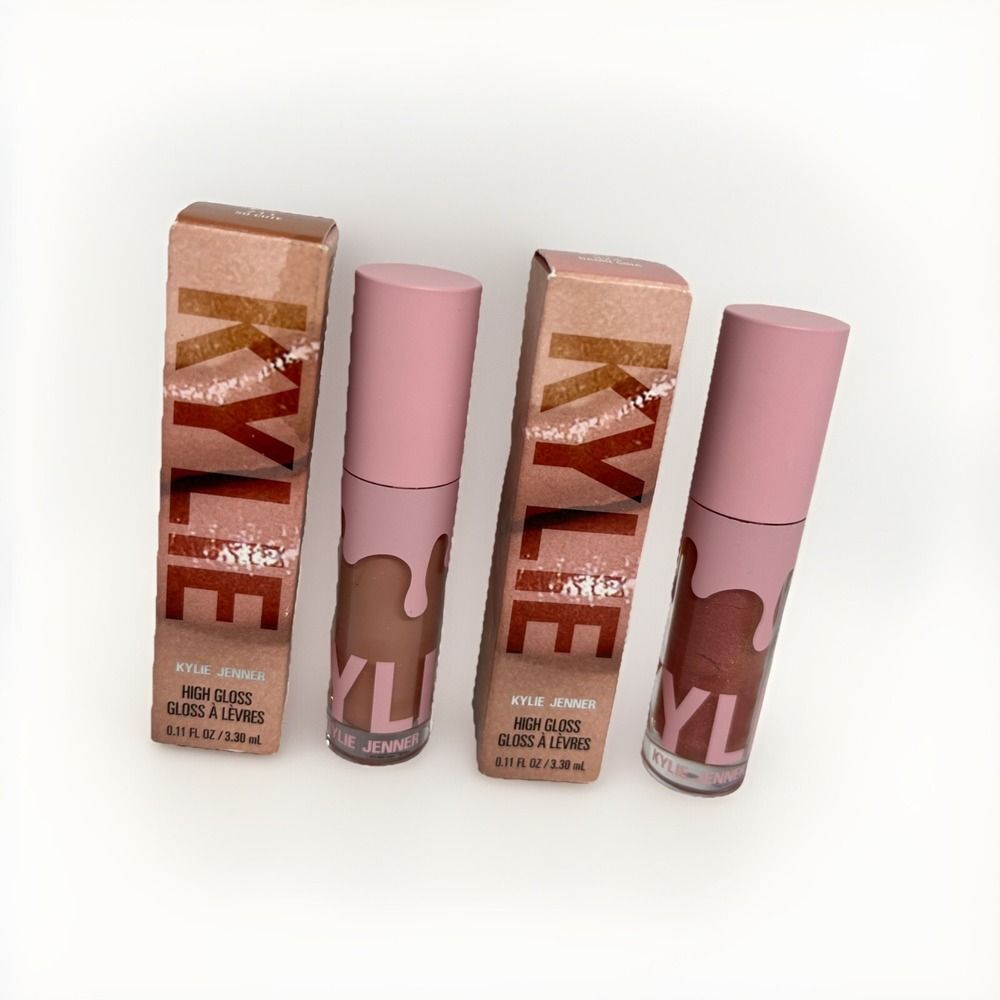 NIB KYLIE High Gloss Lipstick Damn Gina 324 + So Cute 711 Lot 2 Bundle Shimmer